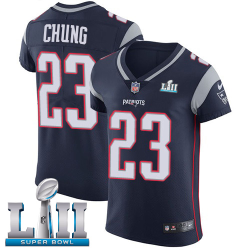 Nike Patriots #23 Patrick Chung Navy Blue Team Color Super Bowl LII Men's Stitched NFL Vapor Untouchable Elite Jersey